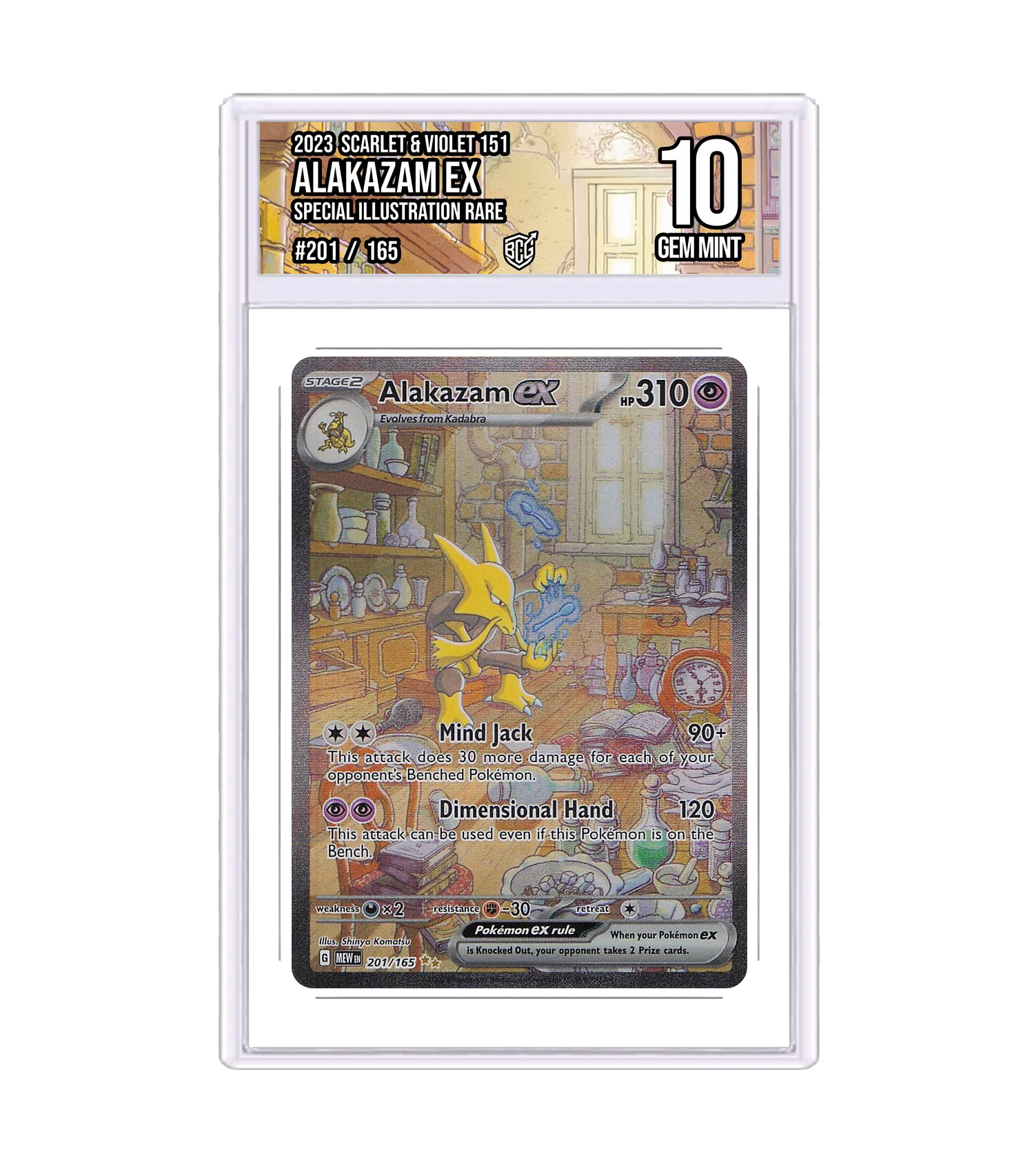 Front of the Alakazam ex slab