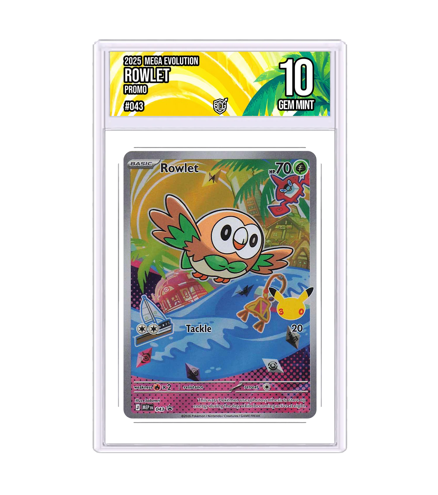 Front of the Rowlet slab